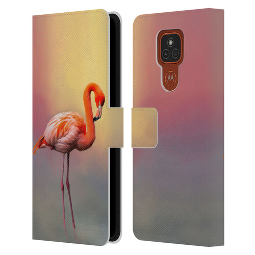 Simone Gatterwe Assorted Designs American Flamingo Leather Book Wallet Case Cover For Motorola Moto E7 Plus