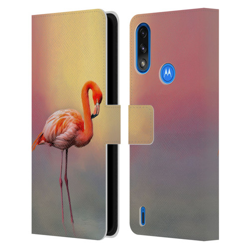 Simone Gatterwe Assorted Designs American Flamingo Leather Book Wallet Case Cover For Motorola Moto E7 Power / Moto E7i Power