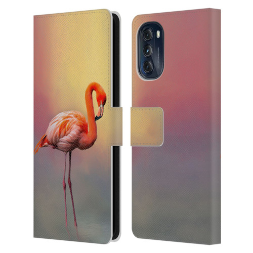 Simone Gatterwe Assorted Designs American Flamingo Leather Book Wallet Case Cover For Motorola Moto G (2022)