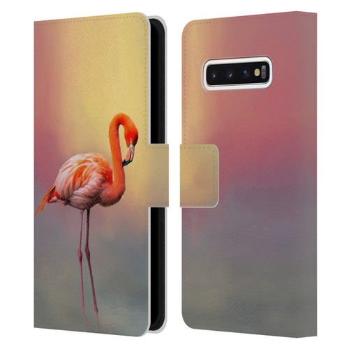 Simone Gatterwe Assorted Designs American Flamingo Leather Book Wallet Case Cover For Samsung Galaxy S10