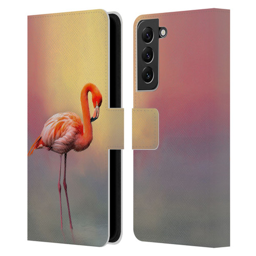 Simone Gatterwe Assorted Designs American Flamingo Leather Book Wallet Case Cover For Samsung Galaxy S22+ 5G