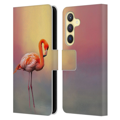 Simone Gatterwe Assorted Designs American Flamingo Leather Book Wallet Case Cover For Samsung Galaxy S24 5G