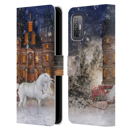 Simone Gatterwe Horses Christmas Time Leather Book Wallet Case Cover For HTC Desire 21 Pro 5G