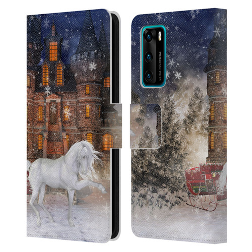 Simone Gatterwe Horses Christmas Time Leather Book Wallet Case Cover For Huawei P40 5G
