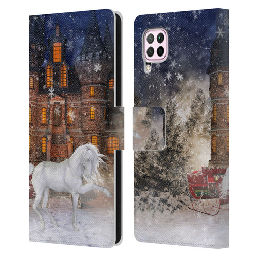 Simone Gatterwe Horses Christmas Time Leather Book Wallet Case Cover For Huawei Nova 6 SE / P40 Lite