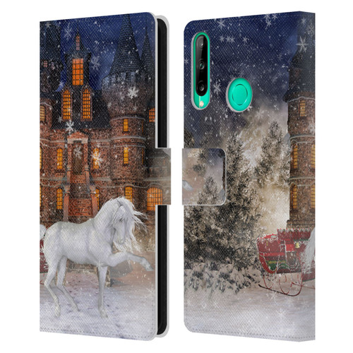 Simone Gatterwe Horses Christmas Time Leather Book Wallet Case Cover For Huawei P40 lite E