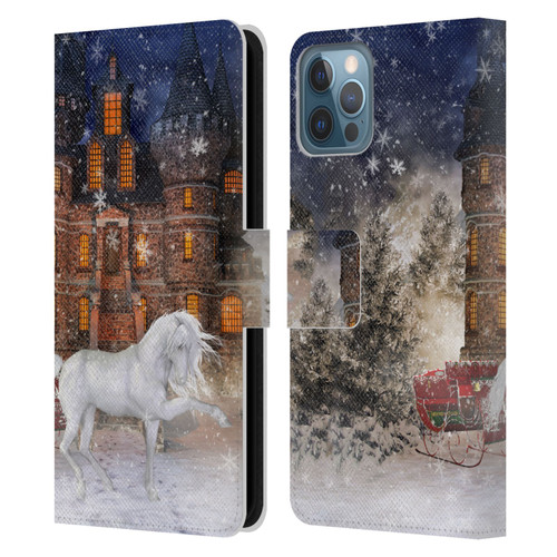 Simone Gatterwe Horses Christmas Time Leather Book Wallet Case Cover For Apple iPhone 12 / iPhone 12 Pro