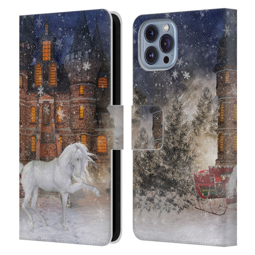 Simone Gatterwe Horses Christmas Time Leather Book Wallet Case Cover For Apple iPhone 14