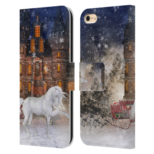 Simone Gatterwe Horses Christmas Time Leather Book Wallet Case Cover For Apple iPhone 6 / iPhone 6s