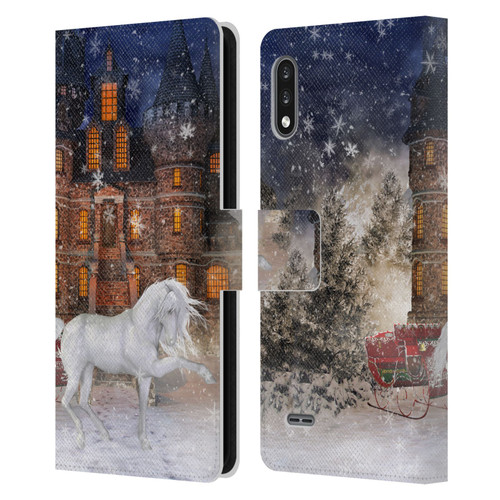 Simone Gatterwe Horses Christmas Time Leather Book Wallet Case Cover For LG K22