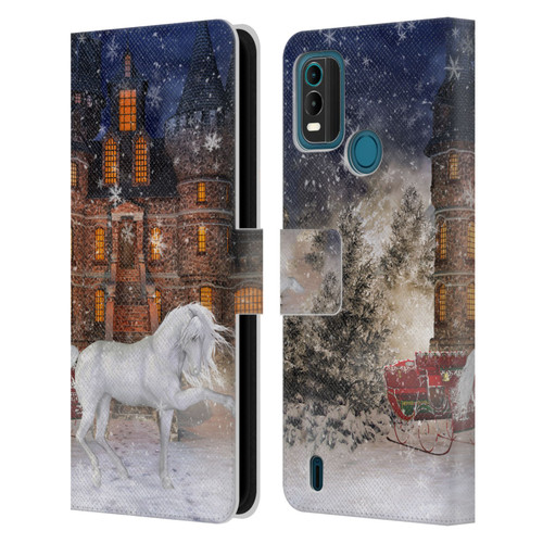 Simone Gatterwe Horses Christmas Time Leather Book Wallet Case Cover For Nokia G11 Plus