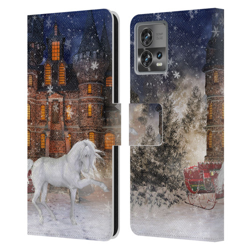 Simone Gatterwe Horses Christmas Time Leather Book Wallet Case Cover For Motorola Moto Edge 30 Fusion
