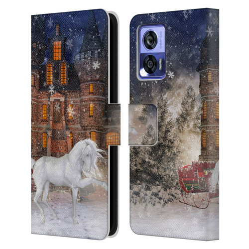 Simone Gatterwe Horses Christmas Time Leather Book Wallet Case Cover For Motorola Edge 30 Neo 5G