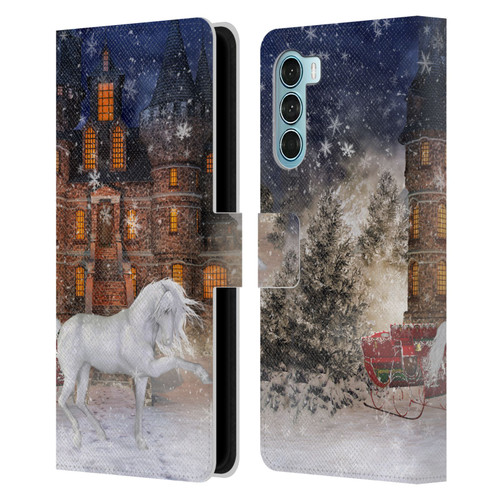 Simone Gatterwe Horses Christmas Time Leather Book Wallet Case Cover For Motorola Edge S30 / Moto G200 5G