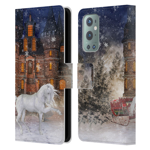 Simone Gatterwe Horses Christmas Time Leather Book Wallet Case Cover For OnePlus 9