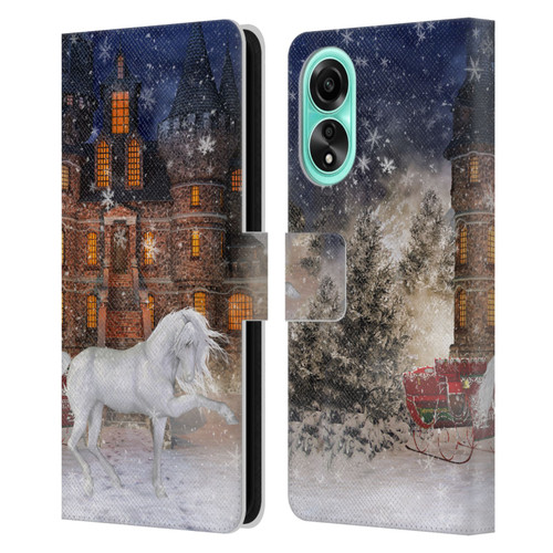 Simone Gatterwe Horses Christmas Time Leather Book Wallet Case Cover For OPPO A78 4G