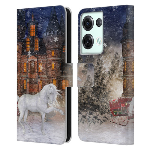 Simone Gatterwe Horses Christmas Time Leather Book Wallet Case Cover For OPPO Reno8 Pro