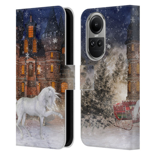 Simone Gatterwe Horses Christmas Time Leather Book Wallet Case Cover For OPPO Reno10 5G / Reno10 Pro 5G