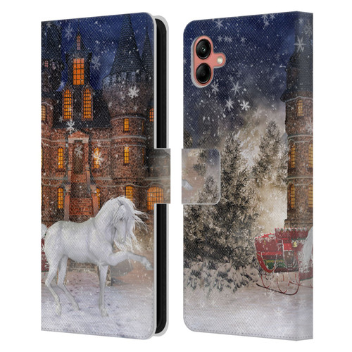 Simone Gatterwe Horses Christmas Time Leather Book Wallet Case Cover For Samsung Galaxy A04 (2022)