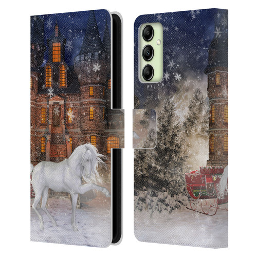 Simone Gatterwe Horses Christmas Time Leather Book Wallet Case Cover For Samsung Galaxy A14 5G