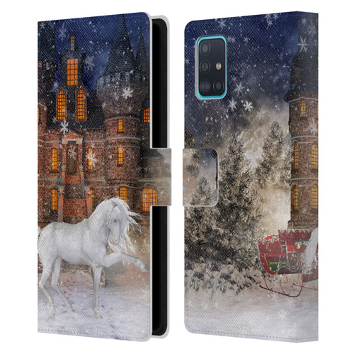 Simone Gatterwe Horses Christmas Time Leather Book Wallet Case Cover For Samsung Galaxy A51 (2019)