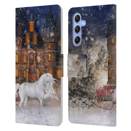 Simone Gatterwe Horses Christmas Time Leather Book Wallet Case Cover For Samsung Galaxy A34 5G