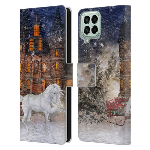 Simone Gatterwe Horses Christmas Time Leather Book Wallet Case Cover For Samsung Galaxy M53 (2022)
