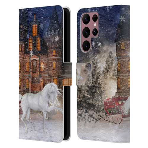 Simone Gatterwe Horses Christmas Time Leather Book Wallet Case Cover For Samsung Galaxy S22 Ultra 5G