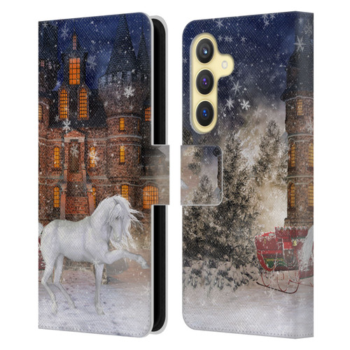 Simone Gatterwe Horses Christmas Time Leather Book Wallet Case Cover For Samsung Galaxy S24 5G