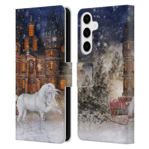 Simone Gatterwe Horses Christmas Time Leather Book Wallet Case Cover For Samsung Galaxy S24+ 5G