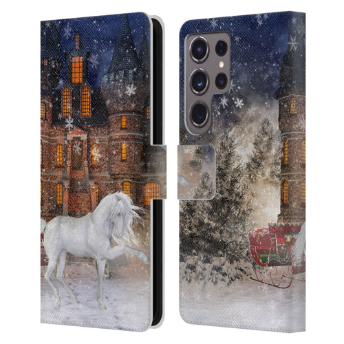 Simone Gatterwe Horses Christmas Time Leather Book Wallet Case Cover For Samsung Galaxy S24 Ultra 5G