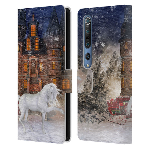 Simone Gatterwe Horses Christmas Time Leather Book Wallet Case Cover For Xiaomi Mi 10 5G / Mi 10 Pro 5G