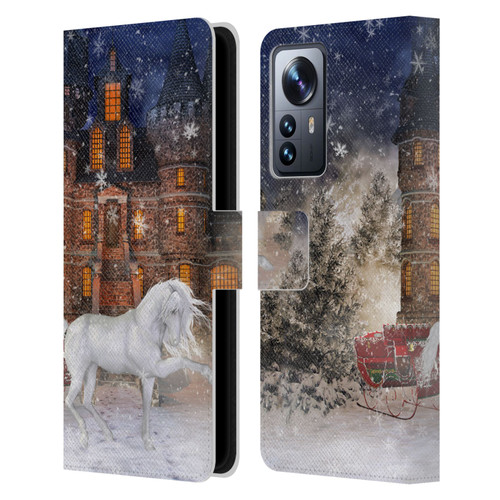 Simone Gatterwe Horses Christmas Time Leather Book Wallet Case Cover For Xiaomi 12 Pro