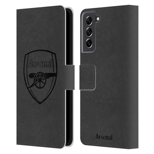 Arsenal FC Crest 2 Black Logo Leather Book Wallet Case Cover For Samsung Galaxy S21 FE 5G