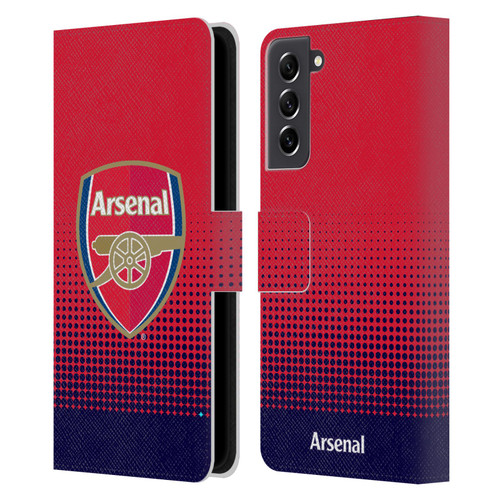 Arsenal FC Crest 2 Fade Leather Book Wallet Case Cover For Samsung Galaxy S21 FE 5G