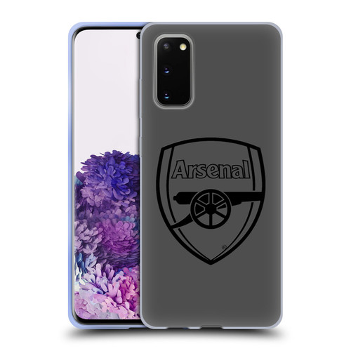 Arsenal FC Crest 2 Black Logo Soft Gel Case for Samsung Galaxy S20 / S20 5G