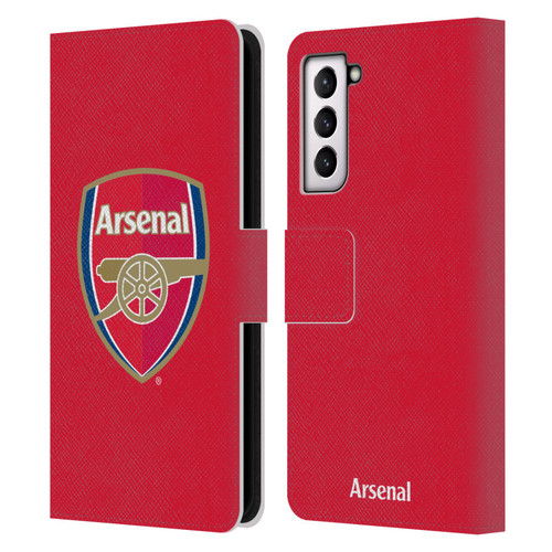 Arsenal FC Crest 2 Full Colour Red Leather Book Wallet Case Cover For Samsung Galaxy S21 5G