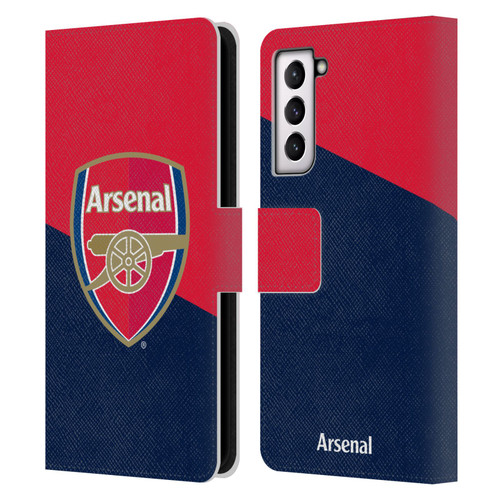 Arsenal FC Crest 2 Red & Blue Logo Leather Book Wallet Case Cover For Samsung Galaxy S21 5G