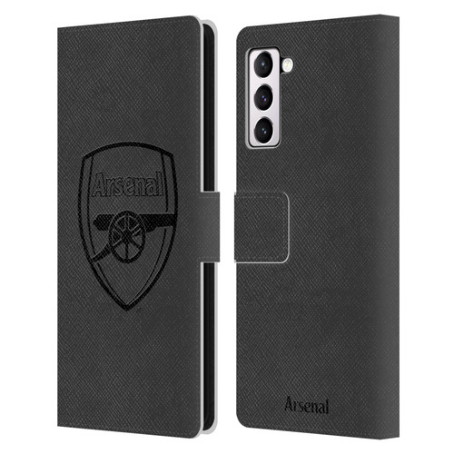 Arsenal FC Crest 2 Black Logo Leather Book Wallet Case Cover For Samsung Galaxy S21+ 5G
