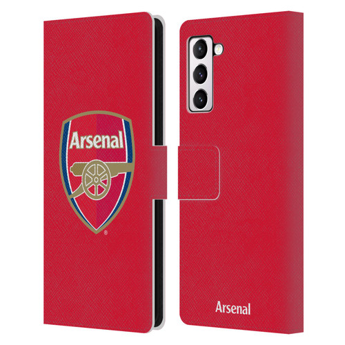 Arsenal FC Crest 2 Full Colour Red Leather Book Wallet Case Cover For Samsung Galaxy S21+ 5G