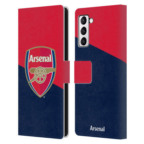 Arsenal FC Crest 2 Red & Blue Logo Leather Book Wallet Case Cover For Samsung Galaxy S21+ 5G