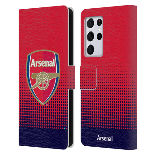 Arsenal FC Crest 2 Fade Leather Book Wallet Case Cover For Samsung Galaxy S21 Ultra 5G