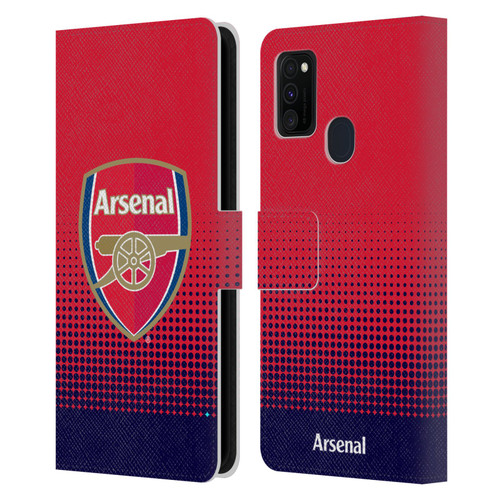 Arsenal FC Crest 2 Fade Leather Book Wallet Case Cover For Samsung Galaxy M30s (2019)/M21 (2020)