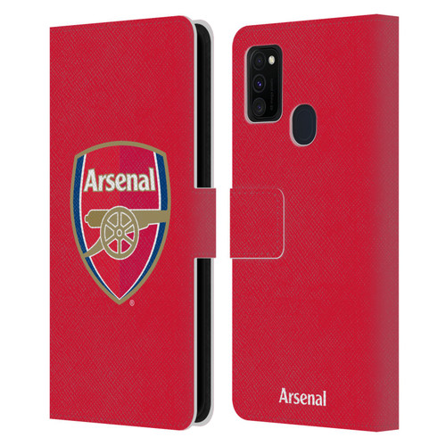 Arsenal FC Crest 2 Full Colour Red Leather Book Wallet Case Cover For Samsung Galaxy M30s (2019)/M21 (2020)