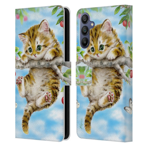 Kayomi Harai Animals And Fantasy Cherry Tree Kitten Leather Book Wallet Case Cover For Samsung Galaxy A15