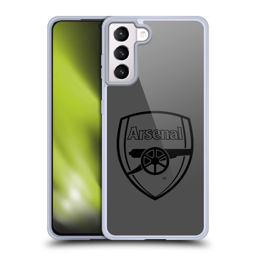 Arsenal FC Crest 2 Black Logo Soft Gel Case for Samsung Galaxy S21+ 5G & MagSafe