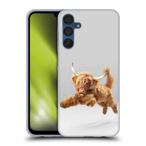 Pixelmated Animals Surreal Pets Highland Pup Soft Gel Case for Samsung Galaxy A15
