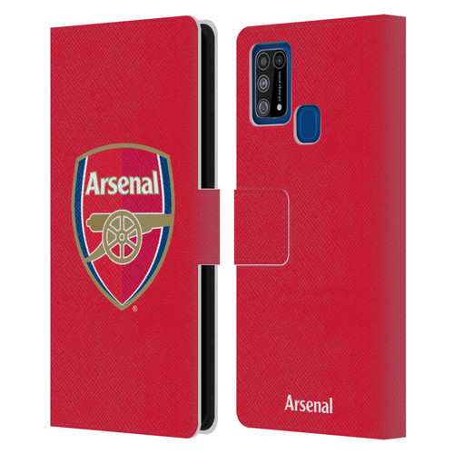 Arsenal FC Crest 2 Full Colour Red Leather Book Wallet Case Cover For Samsung Galaxy M31 (2020)