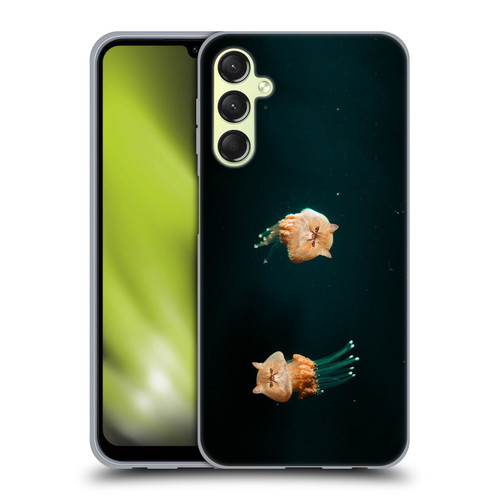 Pixelmated Animals Surreal Pets Jellyfish Cats Soft Gel Case for Samsung Galaxy A24 4G / Galaxy M34 5G