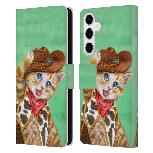 Kayomi Harai Animals And Fantasy Cowboy Kitten Leather Book Wallet Case Cover For Samsung Galaxy S24+ 5G